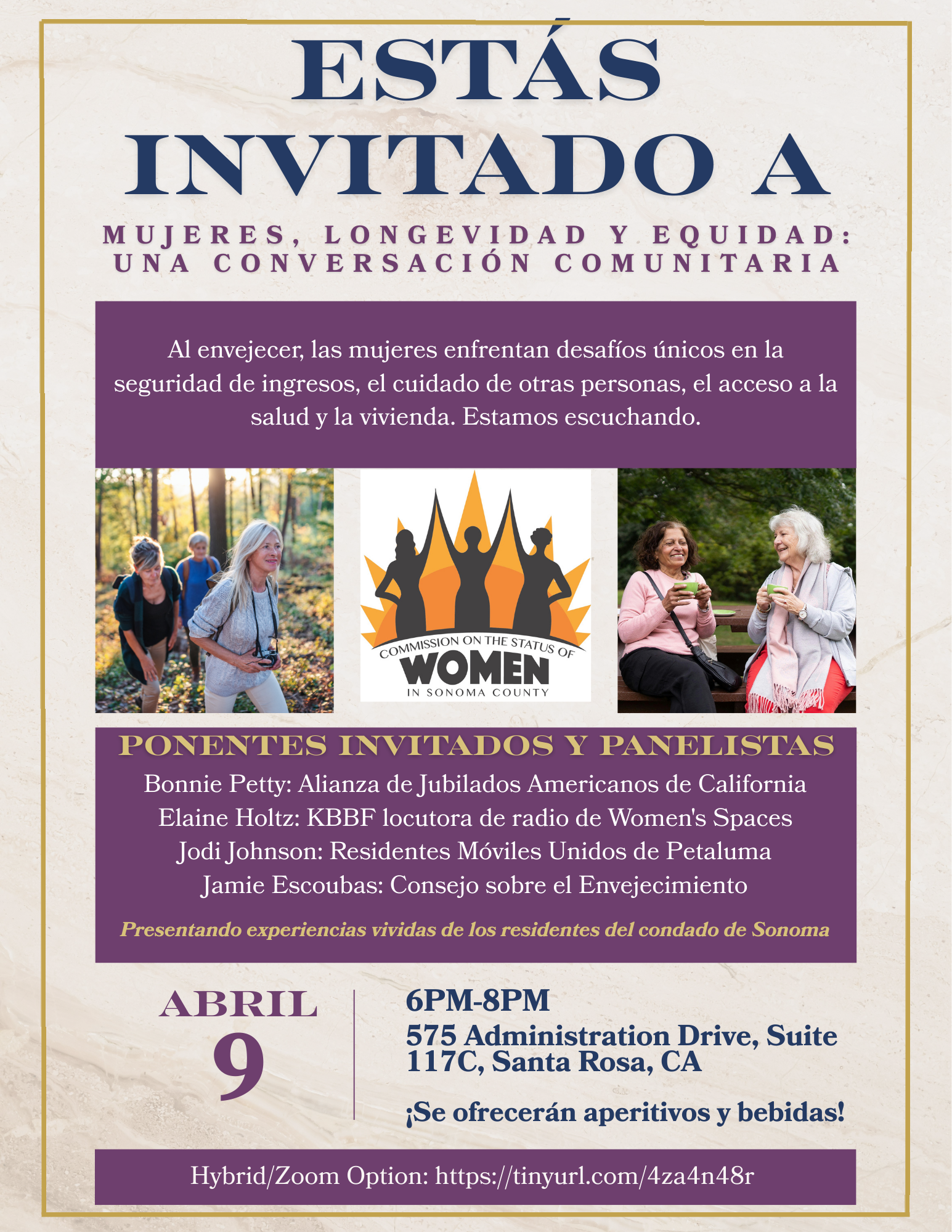 Mujeres, Longevidad y Equidad: Una Conversaci&oacute;n Comunitaria flier