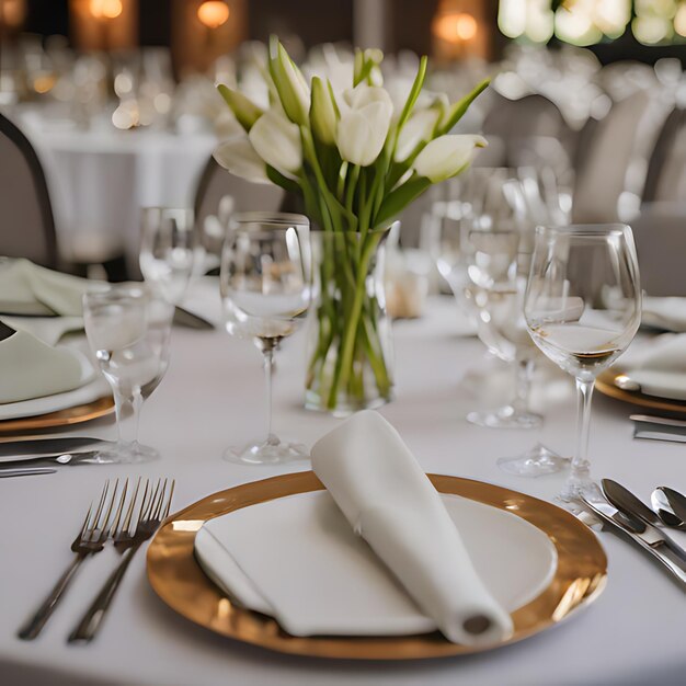 Place setting for formal dinner 