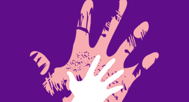 Illustration of adult's and child's handprints