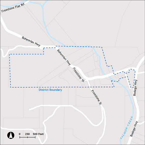 map of Freestone water system boundaries