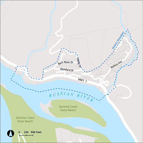 map of Jenner water system boundaries