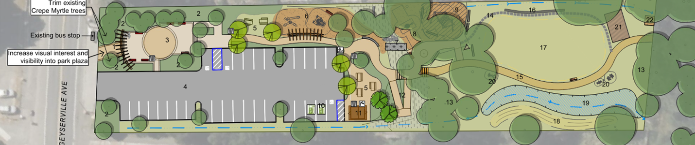 illustrated map of proposed community park design