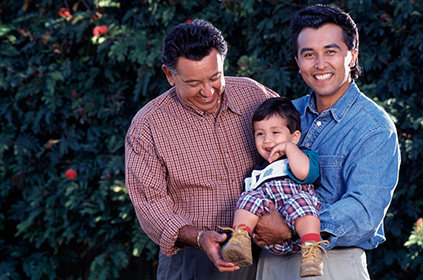 Grandfater, son and grandson